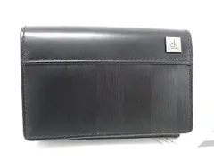 ■極美品■ Calvin Klein カルバンクライン レザー カードケース カード入れ 名刺入れ 名刺ケース 紳士 メンズ ブラック系 DK7529
