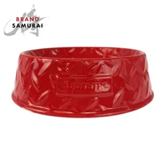 食器・餌やり・水やり用品 Supreme Diamond Plate Dog Bowl RED