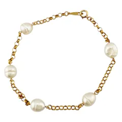 ブレスレット 18金 K18イエローゴールド パール レディース   中古