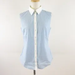 ブルックスブラザーズ BROOKS BROTHERS シャツ ブラウス ノースリーブ ストライプ 青 4 *T178