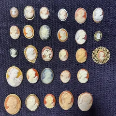 【vintage】カメオブローチ　まとめ売り　大量　30点以上　GT-BR15