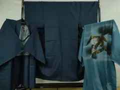 平和屋着物■極上　男性　紬　アンサンブル　長襦袢(無双仕立て)・長羽織セット　100亀甲　総詰め　三越扱い　逸品　未使用　DZAB0430kh5