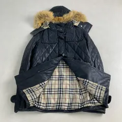 バーバリーロンドン　ダッフルコート　レア　2way　レザー　キルティング　ファー　BURBERRY　ブラック 38 M・L相当