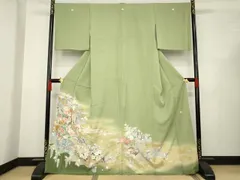 平和屋着物●豪華色留袖　友禅　作家物　御所車花文　金彩　正絹　逸品　AABC5624ck