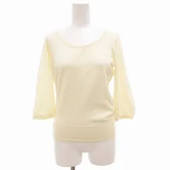 グリーンレーベルリラクシング ユナイテッドアローズ green label relaxing ニット カットソー 五分袖 プルオーバー ギャザー シルク混 カシミア混 38 M 白 ホワイト /GV ■GY14