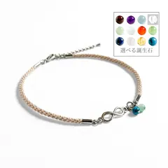 【メンズ】選べる2人の誕生石アンクレット　* これからもずっと *