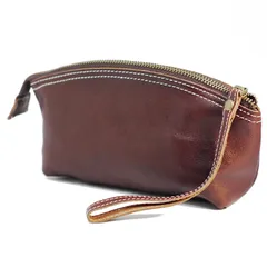 【特価商品】化粧ポーチ 小物収納バッグ Thayakii レディース ハンドバッグ レディース かわいいバッグ ファッション 軽量 ハンドバッグ シンプルなデザイン 本革素材 マルチカラーあり (クラレット)