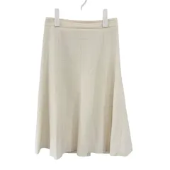 Z1587 Reflect リフレクト ウールフレアスカート ホワイト 白 レディース 9号 日本製