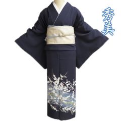 特選 色留袖 着物 中古 正絹 袷 紋付 一つ紋 秀美 作家物 落款 梅の図 黒紅色 多色 身丈167.5cm 裄70cm L トール きもの北條 A1291-4 特選 色留袖 着物 中古 正絹 袷 紋付 一つ紋 秀美 作家物 落款 梅の図