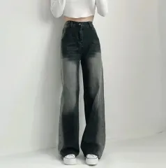 レディース ウォッシュ ワイド デニム パンツ ショート 155