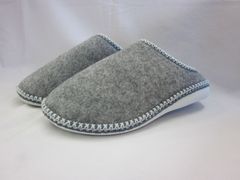 レディース　クロッグサンダル　ルームシューズ　スリッパ　So good  軽量　　秋冬　フェルト　グレー　LLサイズ