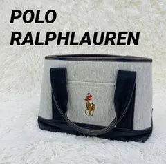 POLO RALPHLAUREN ポロラルフローレン トートバッグ グレー 紺 キャンバス コットン