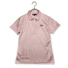 中古 レディース キャロウェイ Callaway 半袖ポロシャツ M 白×赤 ホワイト×レッド 総柄