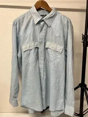 70s 80s LEVI'S ウエスタン 長袖シャツ ブルー XL US古着