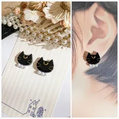 セーラムーン 黒猫 ルナ ピアス イヤリング