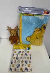 M 最終価格【セット売り】くまのプーさん ブランケット ぬいぐるみ レジャーシート セット プーさん ひざ掛け トナカイ着ぐるみ