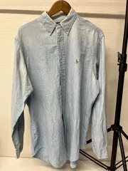 RALPH LAUREN ポニーロゴ ボタンダウンシャツ L ブルー US古着