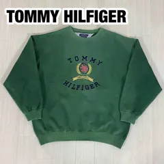 OLD TOMMY HILFIGER オールドトミー スウェット トレーナー M 裏起毛 全刺繍 ビッグロゴ 裏起毛 90s 90年代 BOXシルエット 太アーム 着丈70cm 肩幅61cm 身幅(脇下)64.5cm 袖丈55.5cm【古着】