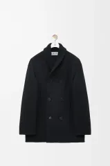 ロエベ LOEWE ネイビー ダブルブレスト チェスターコート 46 コート（ウールブレンド） ブルー - LOEWE