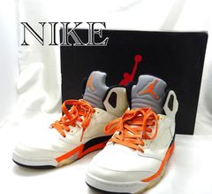 箱付き新品】ナイキ エアジョーダン5 オレンジ ホワイト 27 NIKE 