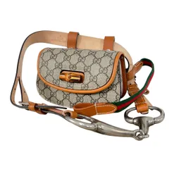 ■極美品■グッチ■ウエストポーチ■クロスボディー■バンブー■GG■ベルトバッグ■ｋ0041