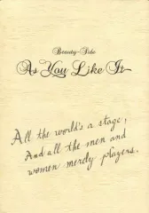 【中古】芸術・アート ≪芸術・アート≫ As You Like It -お気に召すまま- Beauty Side 台本