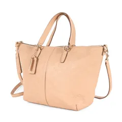 COACH コーチ バッグ ピンクベージュ | レザー シグネチャー 2WAY ハンドバッグ / ショルダーバッグ | 肩掛け クロスボディ ロゴ メタルチャーム | ブランド カバン【レディース】【中古】