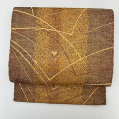 名古屋帯 真綿紬 素敵な織り出し 九寸 正絹 着物 MA-538