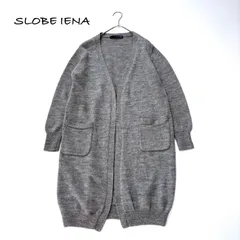 【SLOBE IENA／スローブイエナ】 ウール100％ ロングカーディガン グレー 杢 フリーサイズ きれいめ ナチュラル 秋冬