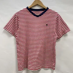 RALPHLAUREN ラルフローレン Tシャツ 半袖 POLO RALPH LAUREN 半袖 Vネック ボーダー ワンポイント ポニー 刺繍ロゴ L 14-16