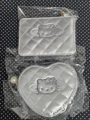 エンジェル キティ ハローキティ ハート キルティング コインケース パスケース シルバー