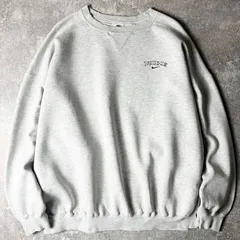 90s NIKE ワンポイント スウォッシュ ロゴ 刺繍 RWタイプ 前V スウェット トレーナー 3XL / 90年代 ナイキ スウッシュ リバース グレー