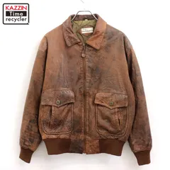 80s vintage A-2タイプ 中綿 レザージャケット メンズ 表記Mサイズ