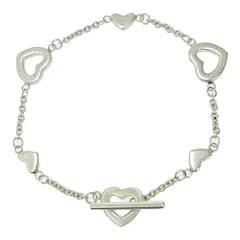 【中古】【箱付き】 TIFFANY&Co. ティファニー シルバー ハートリンク ラリアット ブレスレット 7.0g 925刻印 504942 ブレスレット