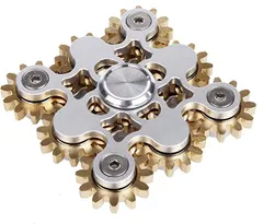 おもちゃの神様 ハンドスピナー 収納ケース 付き ギアスピナー 暇つぶし (シルバー,  9ギア)