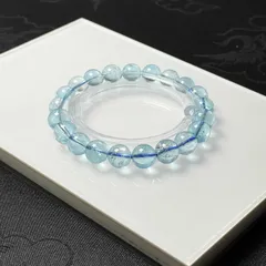 上級 EU製★ブルートパーズ★ブレスレット パワーストーン 天然石 綺麗 お守り 8.7-9.2mm ZB9601