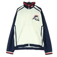 FILA フィラ 90s オールド 長袖 ウインドブレーカー S ホワイト系 メンズ 古着