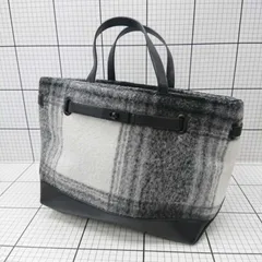 ◇ ⊇ UNITED ARROWS GREEN LABEL RELAXING トートバッグ グレー系チェック 大型サイズ レディース メンズ E  【1508250035746】