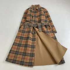 BURBERRY　ロングコート　ノバチェック リバーシブル キャメル ダブルフェイス ベルト付き  2way 9 M L相当