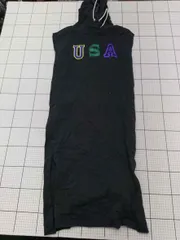 ◇ ⊂ Champion ワンピース USAロゴ刺繍 ブラック系 Mサイズ レディース E  【1508250042461】