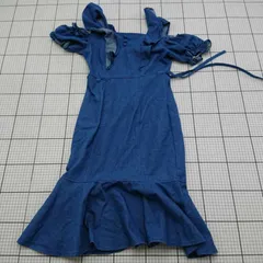 ◇ ⊂ evelyn デニムフリルスリーブワンピース ブルー系 Fサイズ レディース E  【1508250042393】
