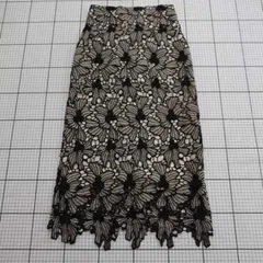 ◇ ⊂ tocco closet フラワーレーススカート ブラック系 Lサイズ レディース E  【1508250044496】