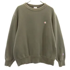 Champion チャンピオン 長袖 スウェット トレーナー M オリーブ系 裏起毛 レディース 古着