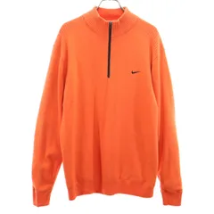 NIKE GOLF ナイキゴルフ ウールブレンド ゴルフ 長袖 ハーフジップ セーター M オレンジ ニット メンズ 古着