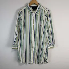 90s Ralph Lauren ラルフローレン 長袖シャツ ストライプ CLASSIC FIT ワンポイントロゴ ロゴ刺繍 ホワイト マルチカラー XLサイズ メンズ 古着 トラッド