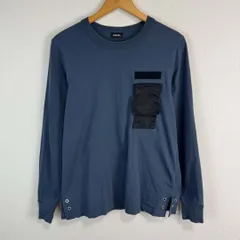 DIESEL ディーゼル 長袖Tシャツ ロンT 胸ポケット ネイビー メンズ XSサイズ 古着 ストリート