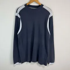 OAKLEY オークリー ロンT 長袖Tシャツ ライン ネイビー Lサイズ メンズ 古着 ストリート　テック系