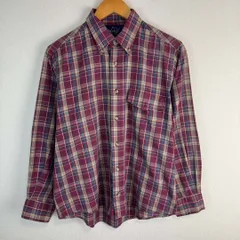 Woolrich ウールリッチ 長袖シャツ チェック 総柄 えんじ色 メンズ 古着 ストリート アメカジ