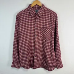 EDWIN エドウィン ネルシャツ チェックシャツ 長袖シャツ メンズ Lサイズ レッド チェック柄 古着 ストリート アメカジ
