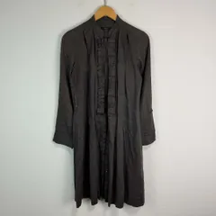 HUGO BOSS ヒューゴボス ロングシャツ ブラウス シャツワンピース ひざ丈 スタンドカラー ブラウン レディース サイズ4 古着 ストリート モード系のサムネイル